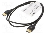 Cablu HDMI Goobay 1m negru, 2.0, HDCP 2.2, High Speed Ethernet, dublu ecranat, aurit