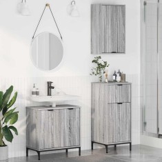 vidaXL Set de mobilier pentru baie 3 pcs sonoma gri 39.5 x 36 x 88 cm