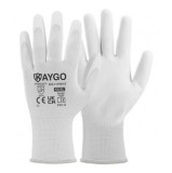 Set 12 perechi de manusi de lucru KAYGO, marimea 10, XL, bumbac, poliuretan, alb