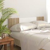 Cumpara ieftin Tăblie de pat alb și stejar Sonoma 160x1,5x80cm lemn prelucrat