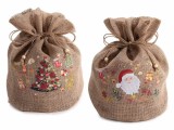 Set 6 saculeti Craciun textil multicolor Xmas &Oslash;23cmx30H