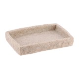 Săpuniera Polirășină Dreptunghi Design Piatră &ndash; Crem