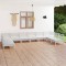 Set mobilier relexare grădină, 10 piese, alb, lemn masiv de pin