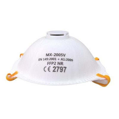 Semimasca pentru protectie respiratorie FFP2, cu supapa FS20V, polipropilena, alba, 2 buc / set foto