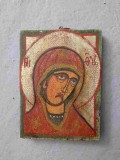 ICOANA VECHE PE LEMN - MAICA DOMNULUI. 11X15 CM-238175