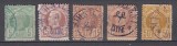 ROMANIA 1885/88 REGELE CAROL I VULTURI LOT TIMBRE STAMPILA MIHAILENI VARIETATE, Stampilat