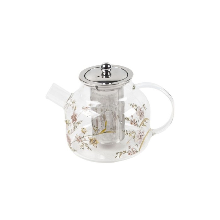 Ceainic cu infuzor, sticla, 21066G, transparent + multicolor, 1000 ml