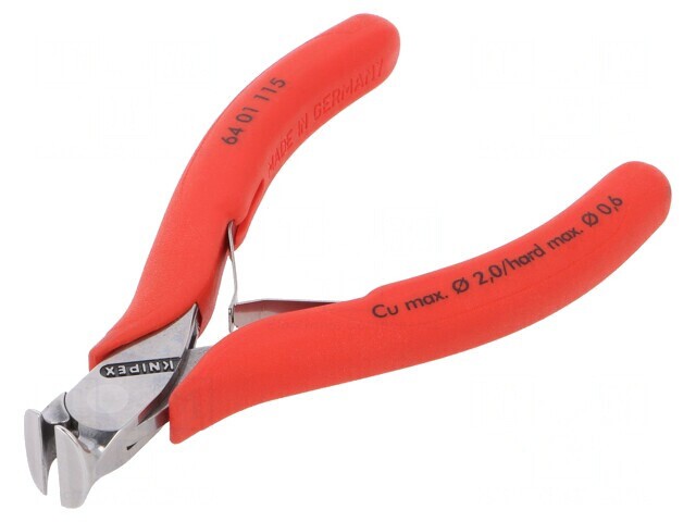 Clești frontali pentru tăiere, m&acirc;nere din plastic, 115mm