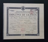 Diploma 1937 de licenta in filosofie si litere , per. regalista