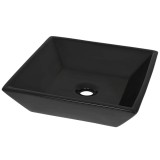 Cumpara ieftin Chiuveta ceramica patrata, Negru, 41,5x41,5x12 cm
