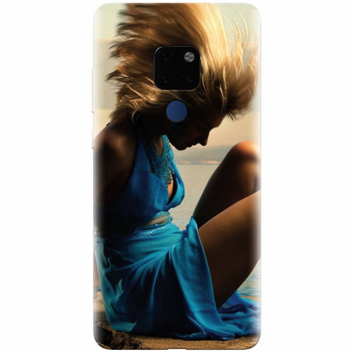 Husa silicon pentru Huawei Mate 20, Girl In Blue Dress