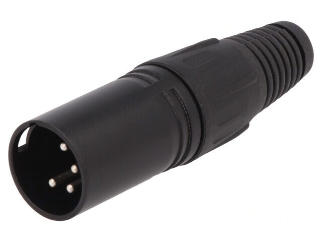 Mufă XLR Tată 4 Pin Lipire Argintat Neagră