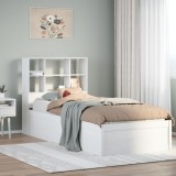 VidaXL Cadru pat fără saltea, alb, 90x190 cm, lemn masiv de pin