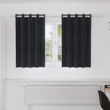 Draperii Opace Catifea vidaXL, Negre, 140x140cm, 2 Bucati, Inele Metalice, Izolare Lumina, Poliester, Montare Externa, Dormitor/Living