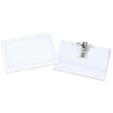 Ecuson orizontal 90x55 mm cu ac și clips metalic, transparent. Ideal birou, conferințe, școli.