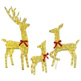 vidaXL Familia Renilor 3 pcs Alb cald 68 x 26 x 127 cm țesătură 42019054