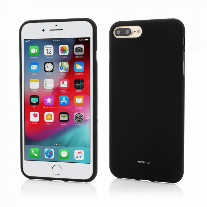 Husa Vetter GO pentru iPhone 8 Plus, 7 Plus, Soft Touch, Negru