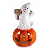 Figurina Halloween Fantoma cu suport lumanare teracota multicolora cm 9 x 8 x 14 H