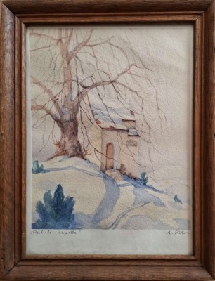 Capela Reitellers (Reiterleskapelle, Germania), acuarelă semnată foto