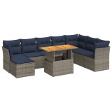 Cumpara ieftin Set mobilier gradina cu perne, 6 piese, gri, poliratan