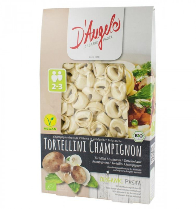 Tortellini cu Ciuperci si Ceapa Bio 250gr D&#039;Angelo Pasta