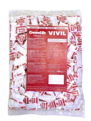 Bomboane cremoase Vivil Creme Life Capsuni fara zahar - 1 kg foto