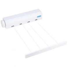 Uscator de rufe retractabil, cu 4 sarme si carlige, lungime maxima 3, 2 metri, alb