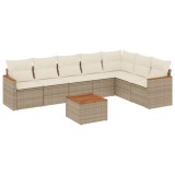 Cumpara ieftin Set canapele de gradina, 8 piese, cu perne, bej, poliratan