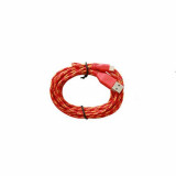 Cablu Date &amp; Incarcare Rotund Textil APPLE Lightning (Rosu) 1 Metru