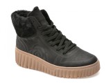 Ghete RIEKER negre, N2504, din piele ecologica