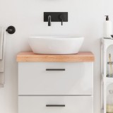 vidaXL Blat de baie, maro deschis, 60x40x(2-6) cm, lemn masiv tratat