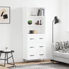 vidaXL Dulap inalt, alb, 69,5x34x180 cm, lemn compozit foto
