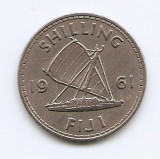 Fiji 1 Shilling 1961 - Elizabeth II - Cupru-nichel, B11, 23.5 mm KM-23 (3), Australia si Oceania