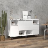 VidaXL Servante, 2 buc, alb extralucios, 60x35x70 cm, lemn prelucrat