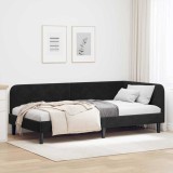 vidaXL Cadru de pat colțar cu headboard Negru 90 x 190 cm Catifea 42016601