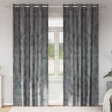 vidaXL Drapeuri din Velur 2 buc cu Gromete Gri 245x140 cm