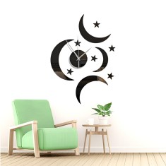 Ceas Decorativ Sticker, Fara Zgomot, Stelar, 330 mm x 460 mm