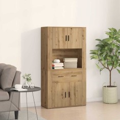 vidaXL Highboard stejar artizanal 80 x 33 x 150 cm Lemn compozit 3334341