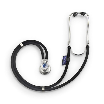 Stetoscop Little Doctor LD Special, 2 tuburi, tub 56 cm, inel cauciucat, Negru/Argintiu foto
