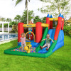 Outsunny Joc Gonflabil pentru Copii +3 Ani cu Tobogan, Trambulina, Piscina si Pistol cu ​​Apa, max 4 copii, 330x245x215cm, Multicolor