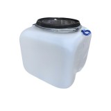 Bidon Sterk 100 litri, patrat cu cerc metalic, Plastic 50x50x50 cm