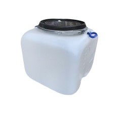 Bidon Sterk 100 litri, patrat cu cerc metalic, Plastic 50x50x50 cm