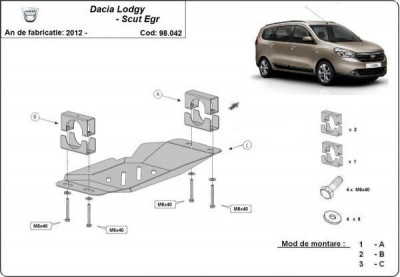 Scut metalic pentru EGR Dacia Lodgy Stop&amp;amp;amp;Go 2012-prezent foto