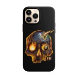 Husa compatibila cu Apple iphone 13 Pro model Fire skull,Silicon, Tpu, Viceversa, Transparent, Carcasa