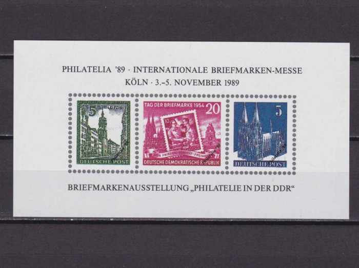 ✅(V31) Germania &#039;89, bloc oficial Expo.Fila. Koln ,dupa marci Leipzig,MNH