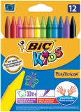 Creioane colorate cerate,12 culori,Bic KIDS PLASTIDECOR