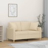 VidaXL Canapea cu 2 locuri cu pernuțe, crem, 120 cm, textil 3200903