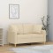 vidaXL Canapea cu 2 locuri cu pernuțe, crem, 120 cm, textil 3200903
