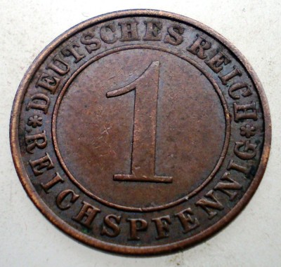 B.279 GERMANIA WEIMAR 1 REICHSPFENNIG 1935 A foto
