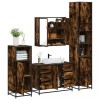 VidaXL Set de mobilier de baie 4 piese Lemn prelucrat de stejar afumat 3301202